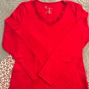 Holiday holly print PJ set.  Size XS.